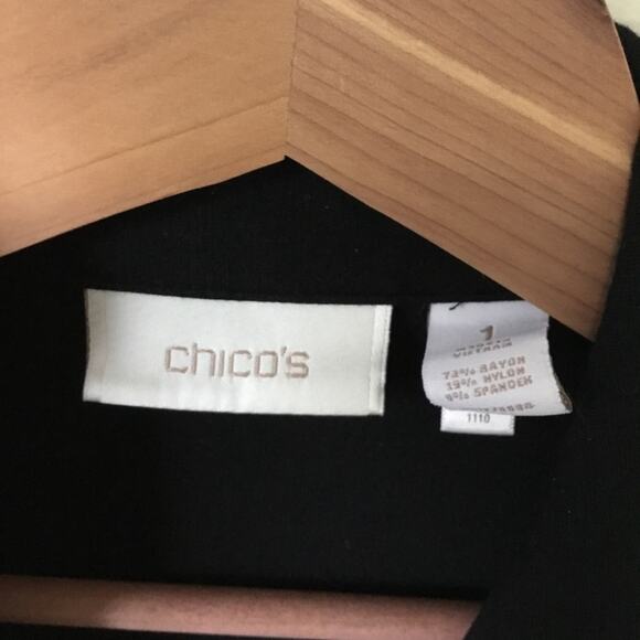 Chico's Black Double Row Hood w/ Eye Closure Blazer - Picture 3 of 13